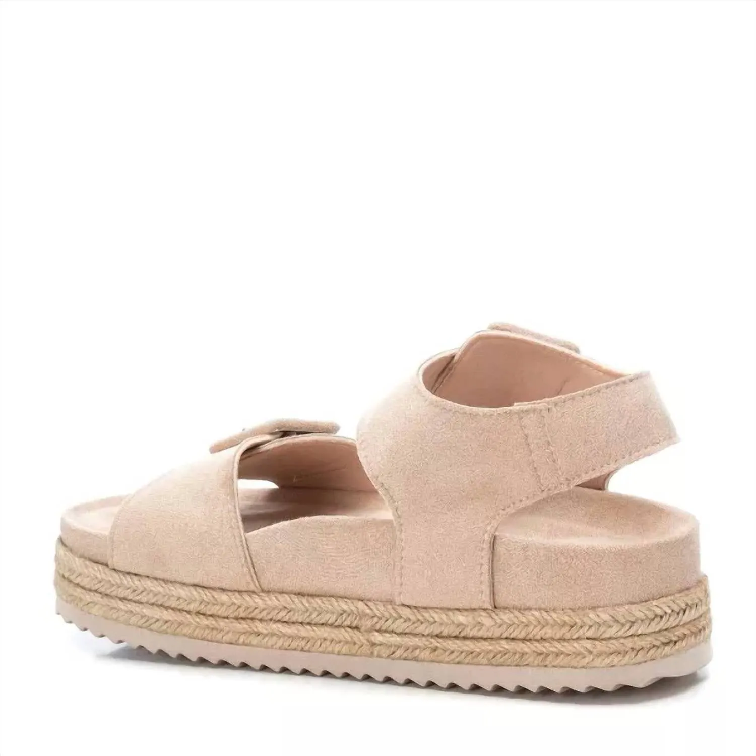 Women's Suede Flatform Sandals In Medium Beige
