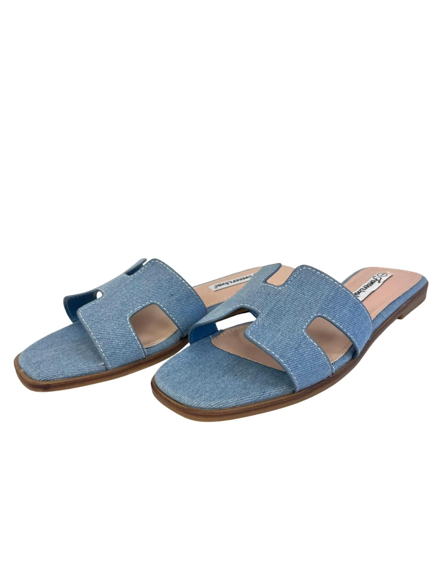 Women's Woven H-Shape Sandal In Blue Denim