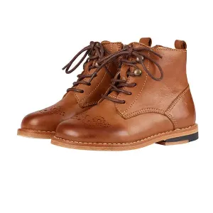 Young Soles Girl's Buster Brogue Leather Boot - Tan